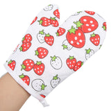 Oven Gloves Polyester Cotton Material Printed Pattern Lanyard Design Cooking Microwave Mitts for Kitchen
