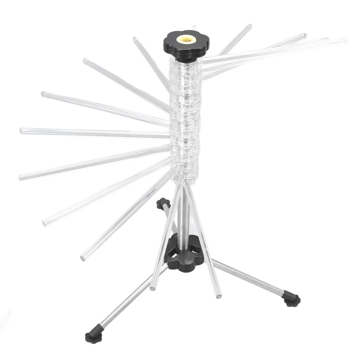 Manual Rotation Pasta Drying Rack Stainless Steel Folding Noodle Rack for Household Kitchen