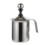 400cc Manual Milk Creamer Frother Double Layer Filter Stainless Steel Heatable Easy Clean with Handle
