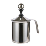 400cc Manual Milk Creamer Frother Double Layer Filter Stainless Steel Heatable Easy Clean with Handle