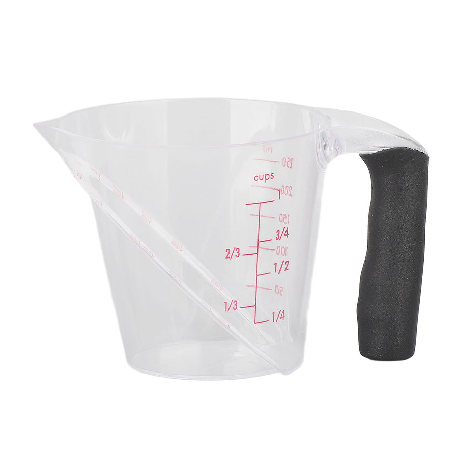 Measuring Cup Heat Resistant Angled Plastic Measuring Mug with Handle for Drinking Baking Cooking Pouring Liquid 250ml