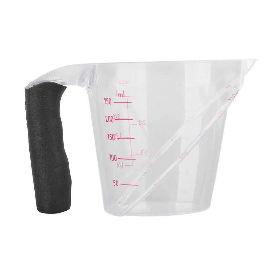 Measuring Cup Heat Resistant Angled Plastic Measuring Mug with Handle for Drinking Baking Cooking Pouring Liquid 250ml