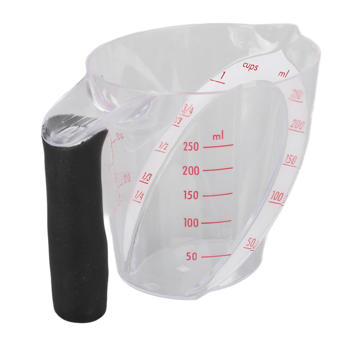 Measuring Cup Heat Resistant Angled Plastic Measuring Mug with Handle for Drinking Baking Cooking Pouring Liquid 250ml