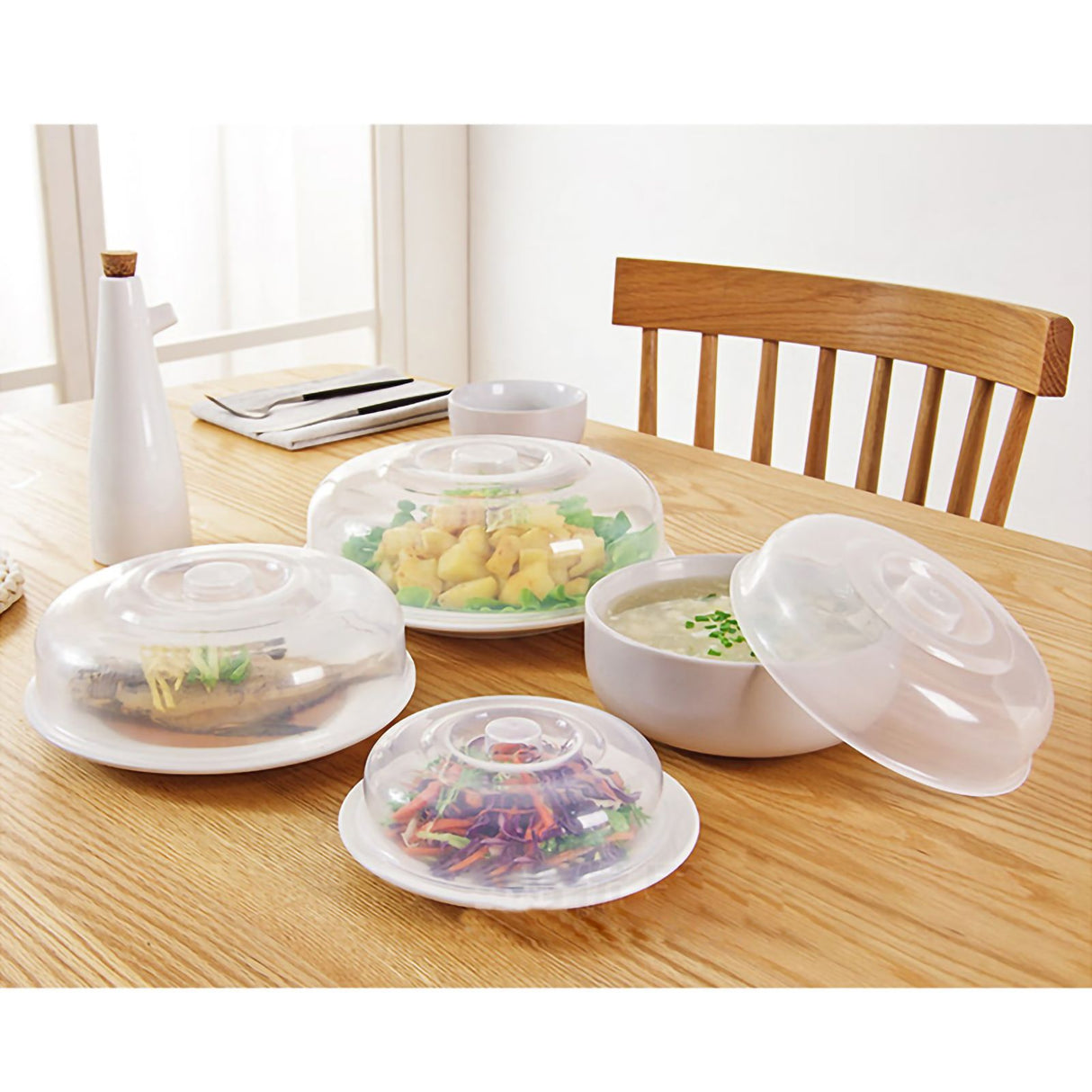 Microwave Cover Transparency PP Material Food Protection Grab Design Safe Healthy Microwave Splatter CoverMedium Size 17cm