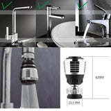 Faucet Aerator Sprinkler Water Bubbler 360° Rotate Kitchen Water Tap Sprayer Filter Nozzle Splashing Proof - Rear View