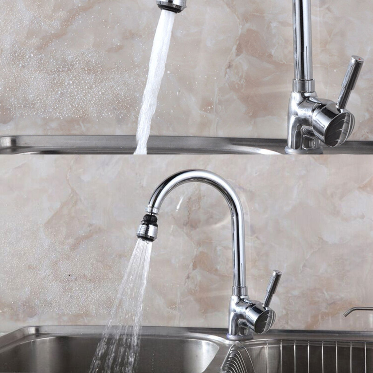 Faucet Aerator Sprinkler Water Bubbler 360° Rotate Kitchen Water Tap Sprayer Filter Nozzle Splashing Proof