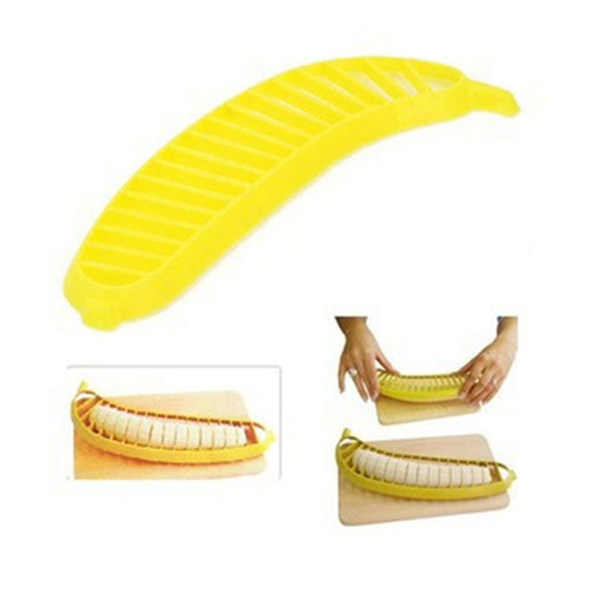 Banana Cutter Fast Uniform Slicing Lightweight Salad Fruit Peeler Cutter for Household Fruit Shop Travelling