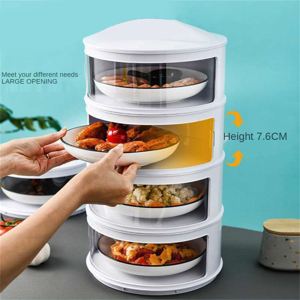 Insulated Food Cover Multilayer Heat Preservation Warm Intimate Effective Isolation Stackable Dish Cover4 Layers