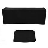 Table Cover Rectangular Wrinkle Resistant Washable Universal Black Stretch Tablecloth for Wedding Party ExhibitionBlack 6FT(183x76x76cm)