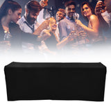 Table Cover Rectangular Wrinkle Resistant Washable Universal Black Stretch Tablecloth for Wedding Party ExhibitionBlack 6FT(183x76x76cm)