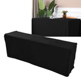 Table Cover Rectangular Wrinkle Resistant Washable Universal Black Stretch Tablecloth for Wedding Party ExhibitionBlack 6FT(183x76x76cm) - Extra Image