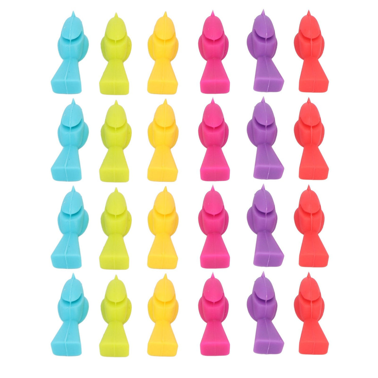 4 Set Wine Cup Labels Silicone Reusable Bird Shape Drinking Glass Identifier Markers for Bars Parties