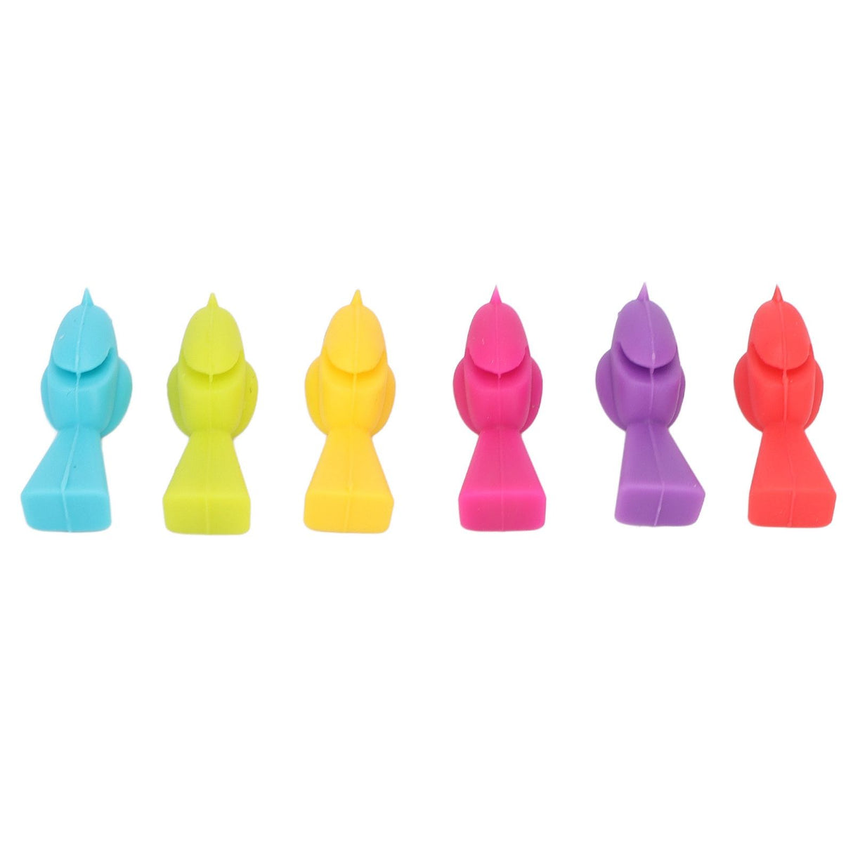 4 Set Wine Cup Labels Silicone Reusable Bird Shape Drinking Glass Identifier Markers for Bars Parties