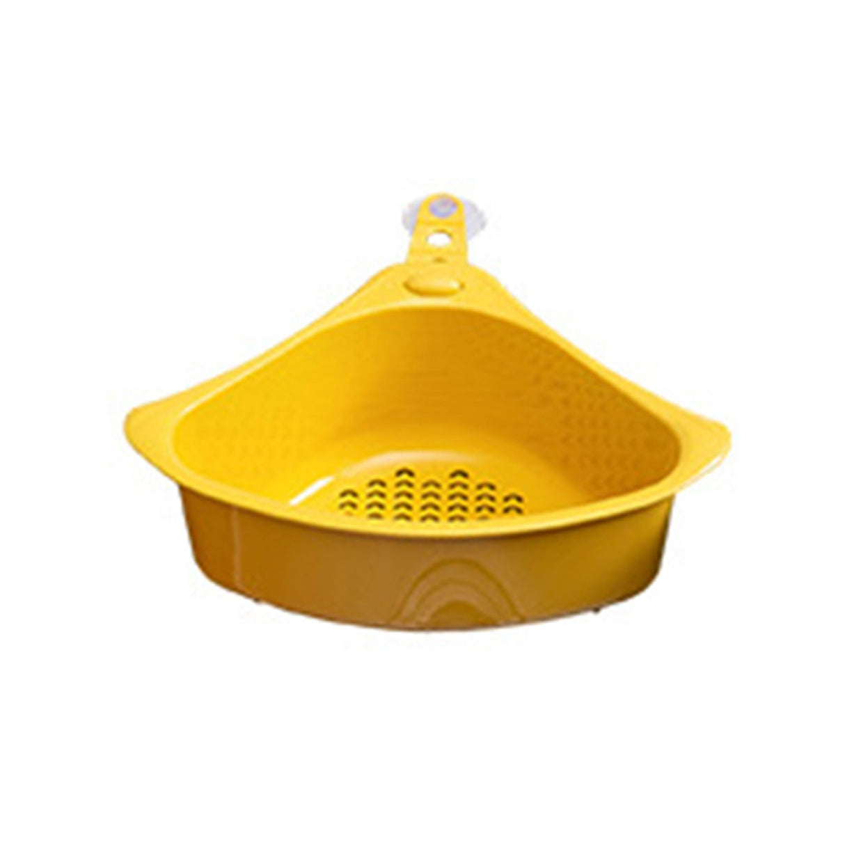 Kitchen Triangular Drain Basket Stable Easy Draining Corner Sink Strainer Basket for KitchenYellow
