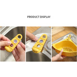 Kitchen Triangular Drain Basket Stable Easy Draining Corner Sink Strainer Basket for KitchenYellow