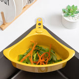 Kitchen Triangular Drain Basket Stable Easy Draining Corner Sink Strainer Basket for KitchenYellow - 45-Degree Angle