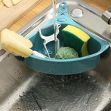 Kitchen Triangular Drain Basket Stable Easy Draining Corner Sink Strainer Basket for KitchenBlue - 45-Degree Angle