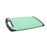 Wheat Straw Cutting Board Hemming Design Anti Slip Anti Overflow Sink Healthy Chopping Board for Household Outdoor CampingGreen - Rear View