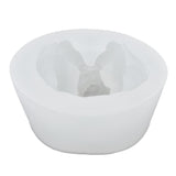 3D Angel Resin Mold Easy to Demold Reusable Food Grade Silicone Baby Angel Candle Mold for DIY Home Decoration CakeFace with Two Hands - Rear View