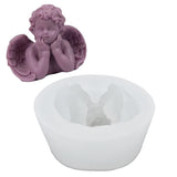 3D Angel Resin Mold Easy to Demold Reusable Food Grade Silicone Baby Angel Candle Mold for DIY Home Decoration CakeFace with Two Hands