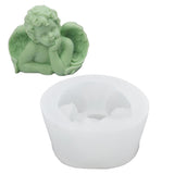 3D Angel Resin Mold Easy to Demold Reusable Food Grade Silicone Baby Angel Candle Mold for DIY Home Decoration CakeFace with One Hand - Extra Image