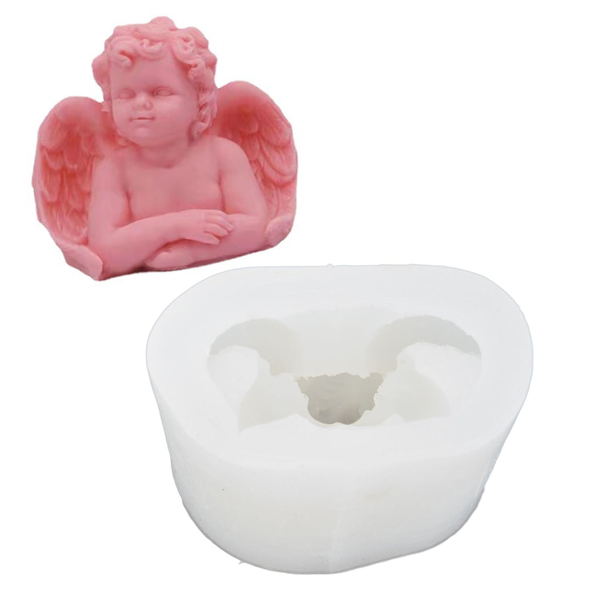3D Angel Resin Mold Easy to Demold Reusable Food Grade Silicone Baby Angel Candle Mold for DIY Home Decoration CakeDignified