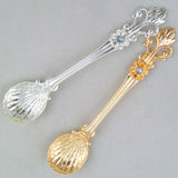 4Pcs Coffee Spoons Set Vintage Aluminum Alloy Dessert Spoons with Orris Pattern for Home Kitchen Use