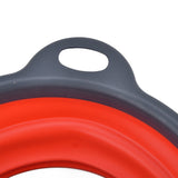 4PCS Collapsible Colander Strainer Round with Handle Hanging Hole for Pasta Vegetables FruitsRed