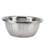 Vegetable Washing Basket Rustproof Multifunction Stainless Steel Colander for Kitchen Household Silver22cm - Extra Image