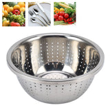 Vegetable Washing Basket Rustproof Multifunction Stainless Steel Colander for Kitchen Household Silver22cm