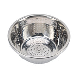 Vegetable Washing Basket Rustproof Multifunction Stainless Steel Colander for Kitchen Household Silver24cm - Top-Down View