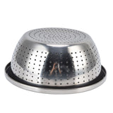 Vegetable Washing Basket Rustproof Multifunction Stainless Steel Colander for Kitchen Household Silver24cm - Extra Image