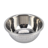 Vegetable Washing Basket Rustproof Multifunction Stainless Steel Colander for Kitchen Household Silver26cm - Rear View