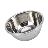 Vegetable Washing Basket Rustproof Multifunction Stainless Steel Colander for Kitchen Household Silver26cm - Close-Up Angle