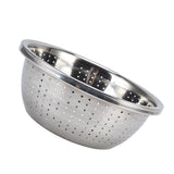Vegetable Washing Basket Rustproof Multifunction Stainless Steel Colander for Kitchen Household Silver26cm - Low Angle