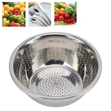 Vegetable Washing Basket Rustproof Multifunction Stainless Steel Colander for Kitchen Household Silver26cm - Extra Image