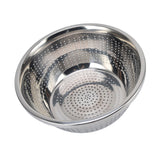 Vegetable Washing Basket Rustproof Multifunction Stainless Steel Colander for Kitchen Household Silver28cm - Side View