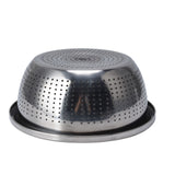 Vegetable Washing Basket Rustproof Multifunction Stainless Steel Colander for Kitchen Household Silver28cm - Extra Image