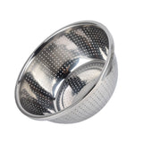 Vegetable Washing Basket Rustproof Multifunction Stainless Steel Colander for Kitchen Household Silver30cm