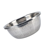 Vegetable Washing Basket Rustproof Multifunction Stainless Steel Colander for Kitchen Household Silver30cm