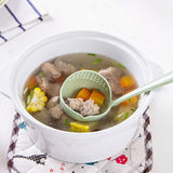 Long Handle Colander 2 in 1 Kitchen Anti Scald Long Handle Round Filter Colander Spoon TablewareGreen