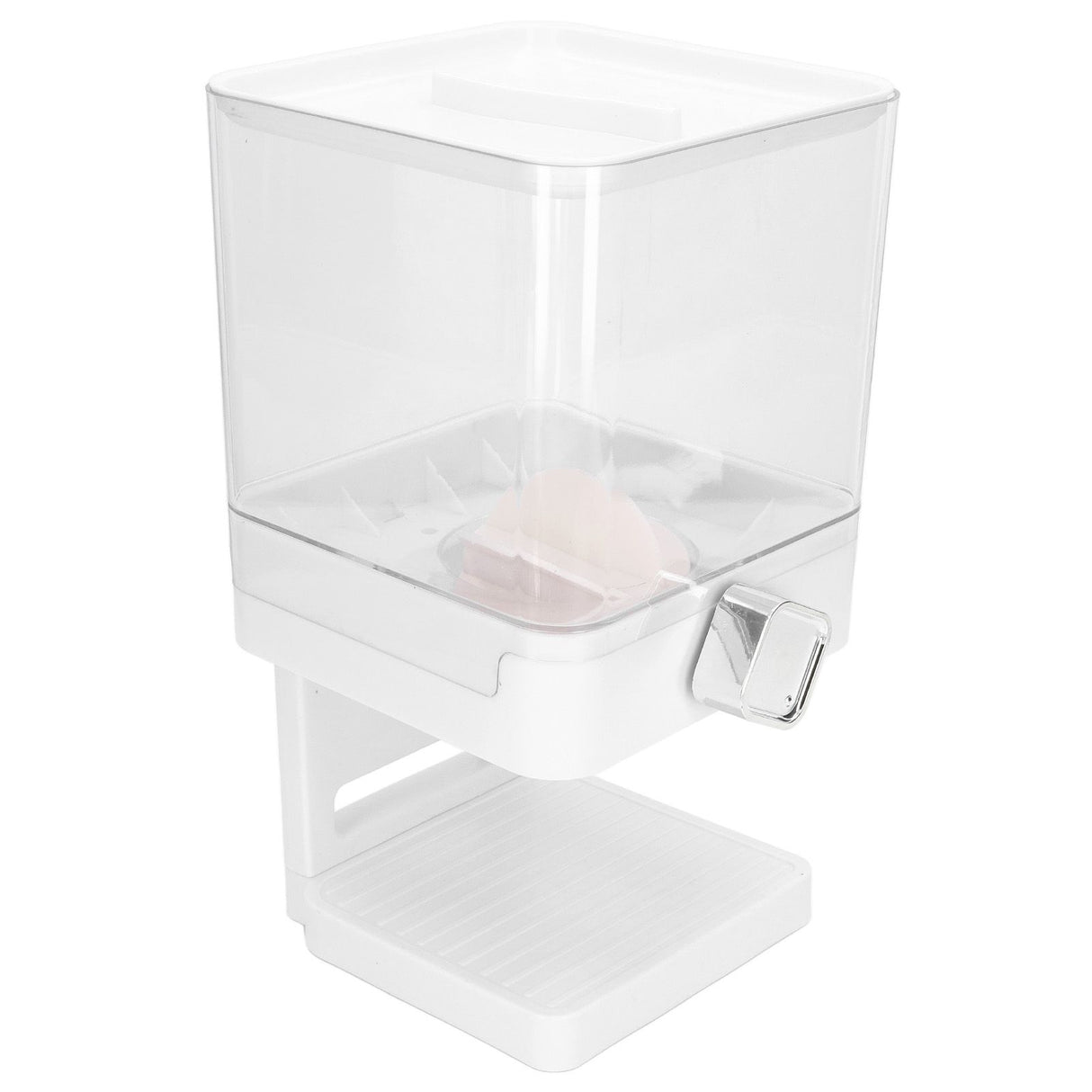 Cereal Dispenser 17.5oz Capacity Single Grid Grain Dispenser Transparent Plastic Food Dispenser for All Kinds Dry Food