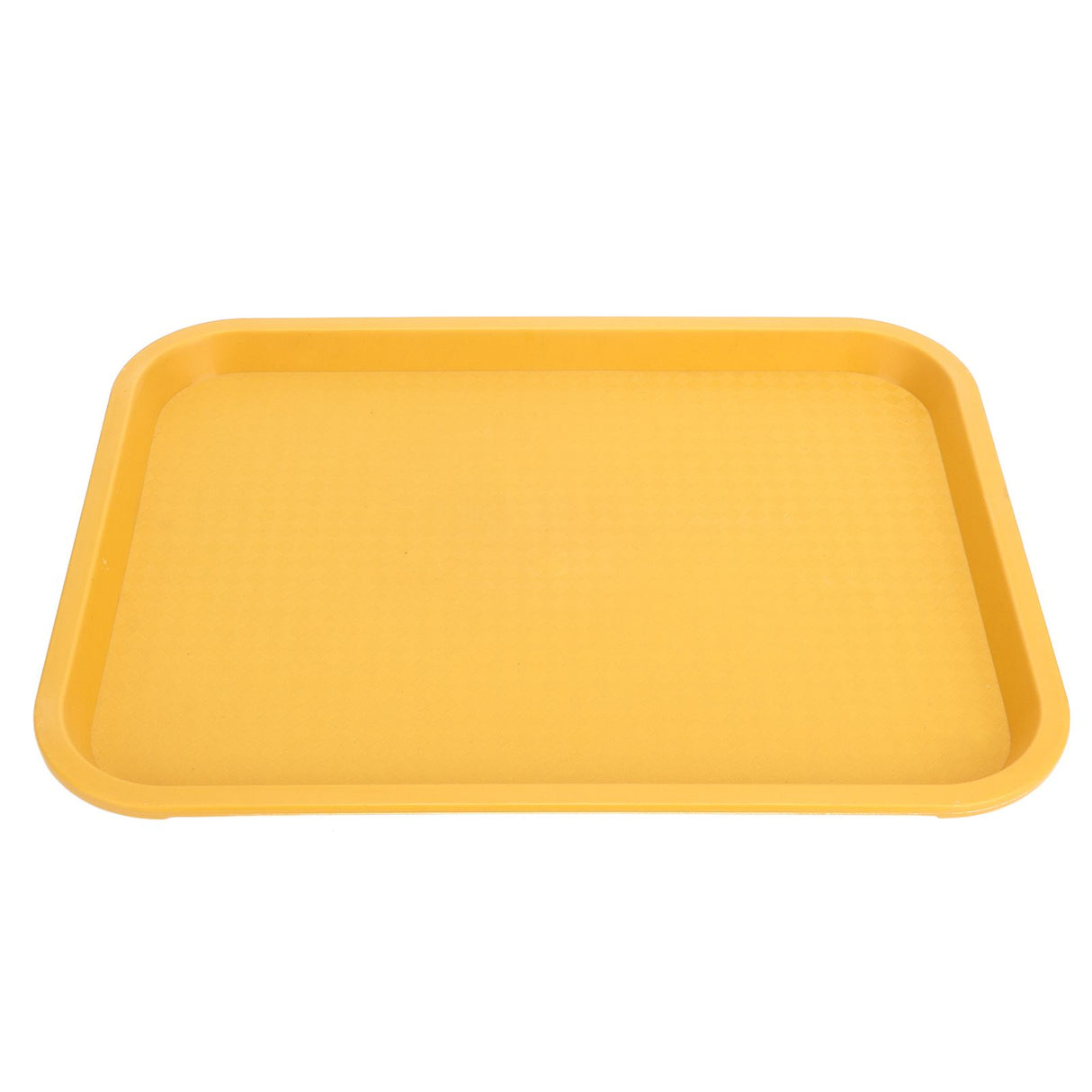 Fast Food Tray PP Rectangular Thick Slip Resistant Multi Purpose Food Service Tray for Restaurant CanteenYellow