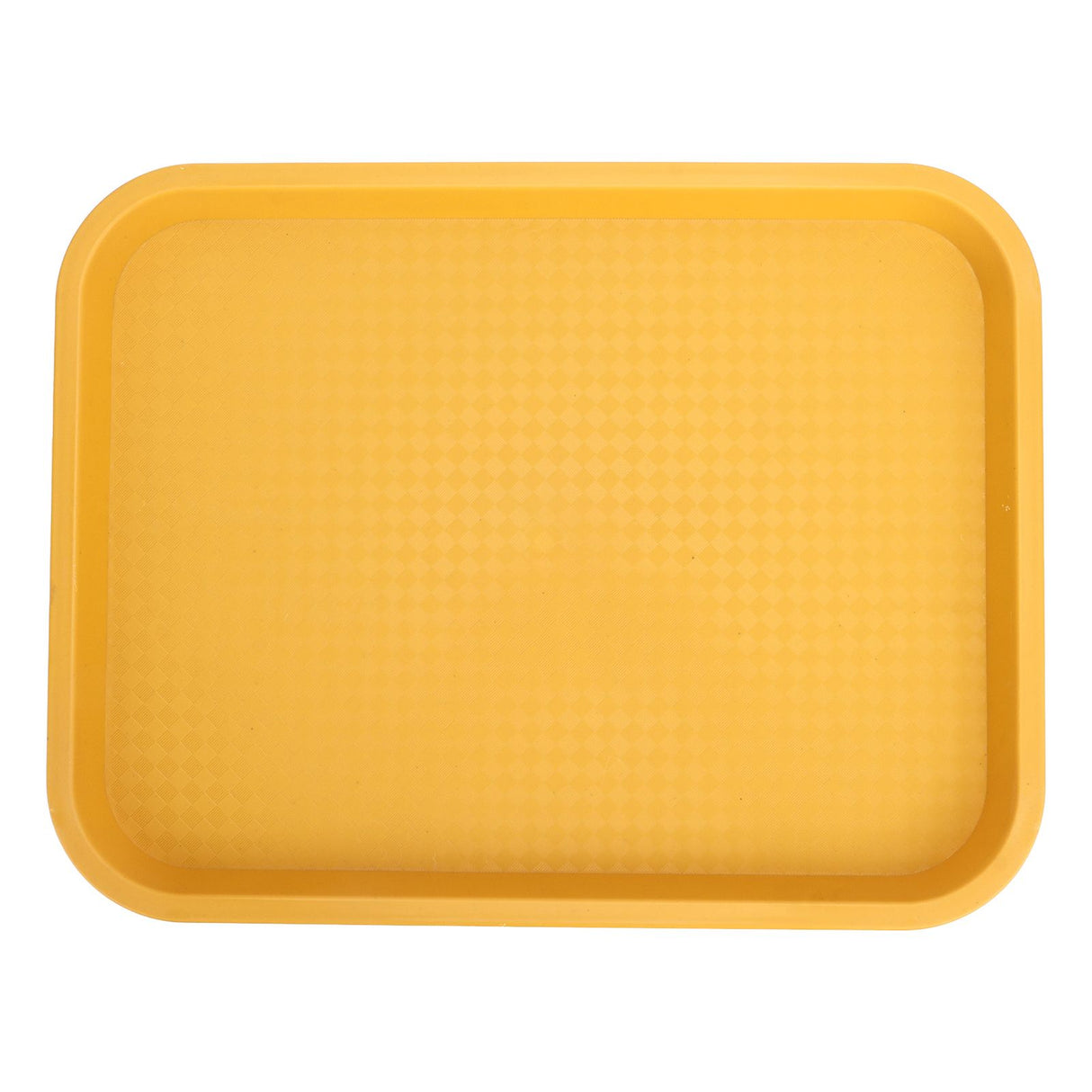 Fast Food Tray PP Rectangular Thick Slip Resistant Multi Purpose Food Service Tray for Restaurant CanteenYellow