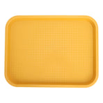 Fast Food Tray PP Rectangular Thick Slip Resistant Multi Purpose Food Service Tray for Restaurant CanteenYellow