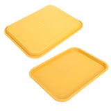 Fast Food Tray PP Rectangular Thick Slip Resistant Multi Purpose Food Service Tray for Restaurant CanteenYellow - Low Angle