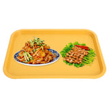 Fast Food Tray PP Rectangular Thick Slip Resistant Multi Purpose Food Service Tray for Restaurant CanteenYellow
