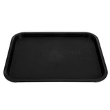 Fast Food Tray PP Rectangular Thick Slip Resistant Multi Purpose Food Service Tray for Restaurant CanteenBlack