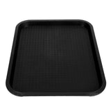 Fast Food Tray PP Rectangular Thick Slip Resistant Multi Purpose Food Service Tray for Restaurant CanteenBlack
