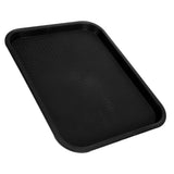 Fast Food Tray PP Rectangular Thick Slip Resistant Multi Purpose Food Service Tray for Restaurant CanteenBlack